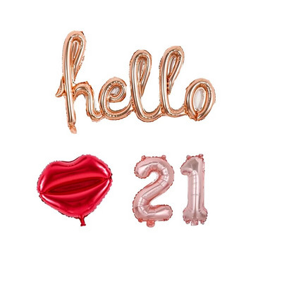 Rožinis auksas Hello happy 30 aliuminio folijos balionas rožinis auksinis numeris 18 20 21 25 30 suaugusiųjų gimtadienio šventės dekoravimas pripučiamas balionas