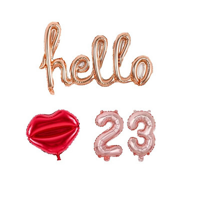 Rožinis auksas Hello happy 30 aliuminio folijos balionas rožinis auksinis numeris 18 20 21 25 30 suaugusiųjų gimtadienio šventės dekoravimas pripučiamas balionas