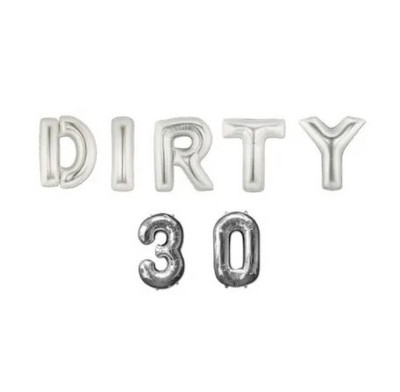 7db/szett Rose Gold DIRTY 30 Harminc 30. Születésnapi Party dekoráció Sweet Girls Boldog születésnapot Balloon Eseményparti Kellékek Globos