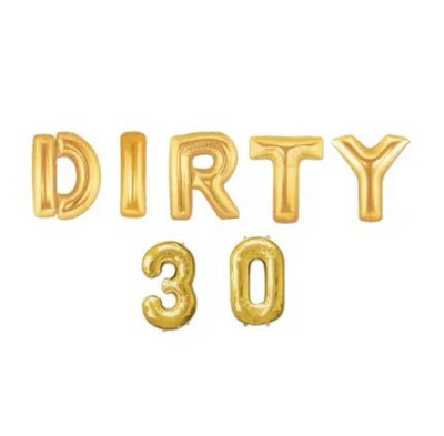 7db/szett Rose Gold DIRTY 30 Harminc 30. Születésnapi Party dekoráció Sweet Girls Boldog születésnapot Balloon Eseményparti Kellékek Globos