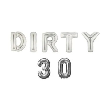 7db/szett Rose Gold DIRTY 30 Harminc 30. Születésnapi Party dekoráció Sweet Girls Boldog születésnapot Balloon Eseményparti Kellékek Globos