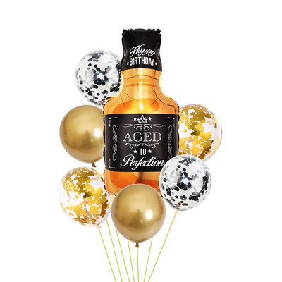 Nova boca šampanjca set balona Raspored ukrasa za rođendansku zabavu Pivska čaša 7-dijelni aluminijski balon