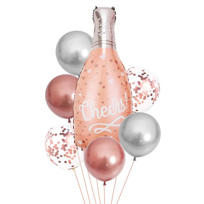 Nova boca šampanjca set balona Raspored ukrasa za rođendansku zabavu Pivska čaša 7-dijelni aluminijski balon