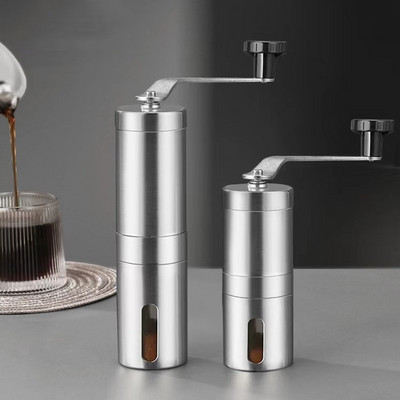 Rasnita manuala portabila de cafea de casa inoxidabil Moara de cafea manuala cu bavuri ceramice Setări reglabile Instrumente portabile cu manivelă