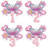 6db 32 hüvelykes számú alumínium fólia léggömb öltöny Pillangó Virág Babazuhany Dekor Születésnapi Party Esküvői Globos Fesztivál kellékek