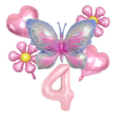 6db 32 hüvelykes számú alumínium fólia léggömb öltöny Pillangó Virág Babazuhany Dekor Születésnapi Party Esküvői Globos Fesztivál kellékek