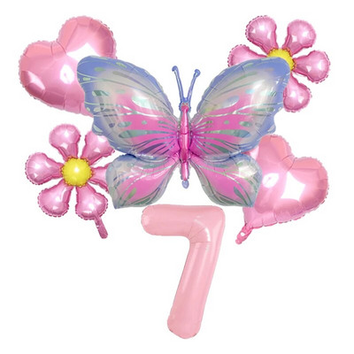 6db 32 hüvelykes számú alumínium fólia léggömb öltöny Pillangó Virág Babazuhany Dekor Születésnapi Party Esküvői Globos Fesztivál kellékek