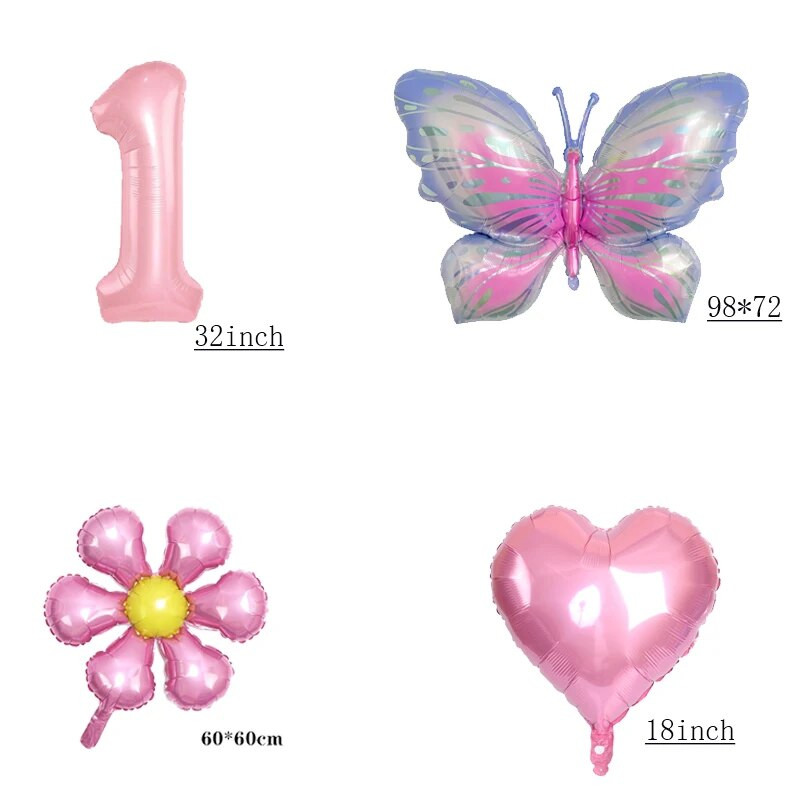 6db 32 hüvelykes számú alumínium fólia léggömb öltöny Pillangó Virág Babazuhany Dekor Születésnapi Party Esküvői Globos Fesztivál kellékek