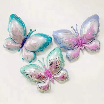 Големи фолиеви балони с пеперуди Цветен балон с пеперуди за момиче Рожден ден Сватбени декорации Детска играчка Baby Shower Globos