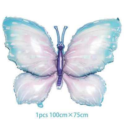 40 colių žvaigždėto dangaus gradiento didelio skaičiaus folijos drugelių balionų rinkinys mergaičių 1-ojo gimtadienio vakarėlio dekorai Skaitmeniniai helio balionų reikmenys