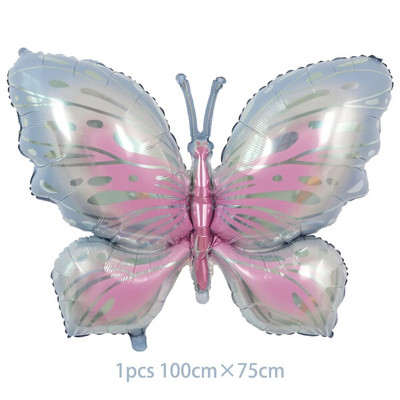 40 colių žvaigždėto dangaus gradiento didelio skaičiaus folijos drugelių balionų rinkinys mergaičių 1-ojo gimtadienio vakarėlio dekorai Skaitmeniniai helio balionų reikmenys