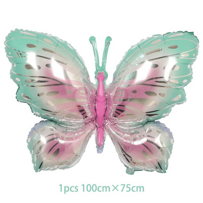 40 colių žvaigždėto dangaus gradiento didelio skaičiaus folijos drugelių balionų rinkinys mergaičių 1-ojo gimtadienio vakarėlio dekorai Skaitmeniniai helio balionų reikmenys