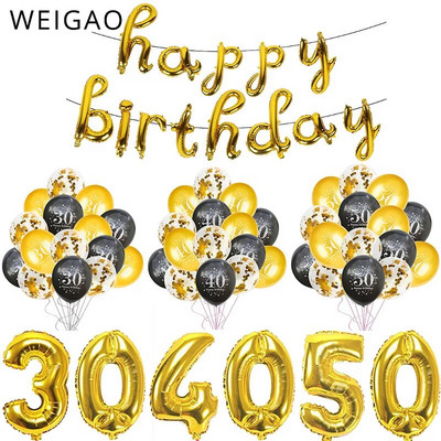 30. 40. 50. 60. Latex konfetti léggömb Boldog születésnapi parti díszek Felnőtt 30 40 50 60. Boldog születésnapi kellékek