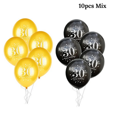 30th 40th 50th 60th Latex Confetti Balon Happy Birthday Party Decorations Adult 30 40 50 60 Years Happy Birthday Supplies