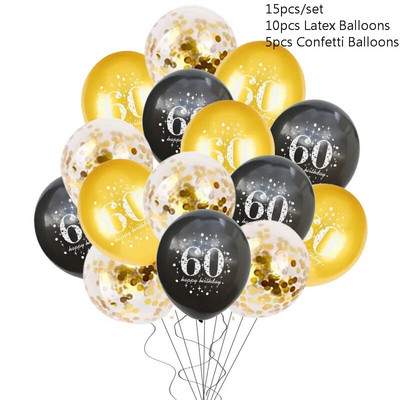 30th 40th 50th 60th Latex Confetti Balon Happy Birthday Party Decorations Adult 30 40 50 60 Years Happy Birthday Supplies