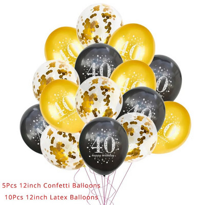 30th 40th 50th 60th Latex Confetti Balon Happy Birthday Party Decorations Adult 30 40 50 60 Years Happy Birthday Supplies