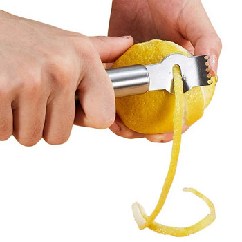 Ренде Lemon Zester Неръждаема стомана Ренде за лимон Белачка за портокал Ренде за цитрусови плодове Нож за белене Бар Аксесоари Кухненски джаджи