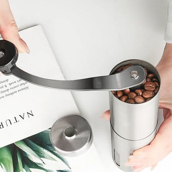 Χειροκίνητος μύλος καφέ για γαλλική ανάγλυφη μηχανή, Mini χειρός, K Cup, φορητός κωνικός μύλος από βουρτσισμένο ανοξείδωτο χάλυβα