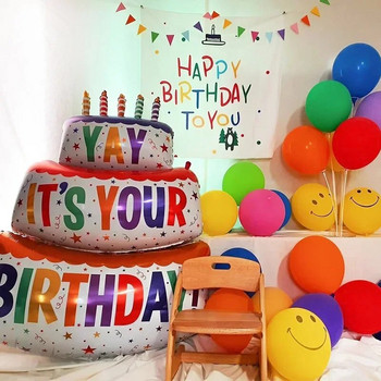 Балони за торта Честит рожден ден Анимационни 3-слойни балони от фолио за свещи за деца Подаръци Парти за рожден ден Baby Shower Декоративни консумативи