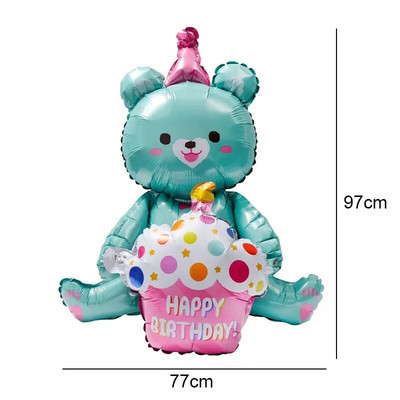 Baloane pentru tort La mulți ani, desene animate, cu 3 straturi, baloane din folie, pentru copii, cadouri, pentru petrecerea de aniversare, pentru decorațiuni pentru baby shower.