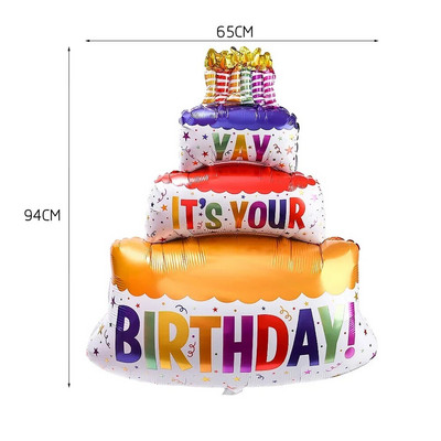 Baloane pentru tort La mulți ani, desene animate, cu 3 straturi, baloane din folie, pentru copii, cadouri, pentru petrecerea de aniversare, pentru decorațiuni pentru baby shower.
