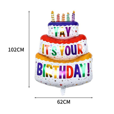 Baloane pentru tort La mulți ani, desene animate, cu 3 straturi, baloane din folie, pentru copii, cadouri, pentru petrecerea de aniversare, pentru decorațiuni pentru baby shower.