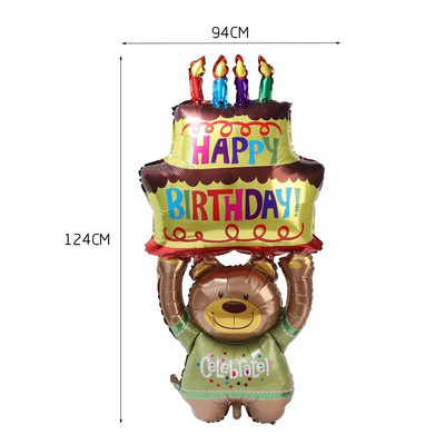 Baloane pentru tort La mulți ani, desene animate, cu 3 straturi, baloane din folie, pentru copii, cadouri, pentru petrecerea de aniversare, pentru decorațiuni pentru baby shower.