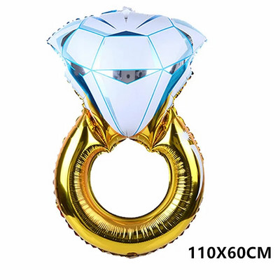 Teemantsõrmus fooliumist õhupallid Baby Shower Sünnipäevapeo kaunistused Sõbrapäeva pulma-aastapäeva kaunistus õhupall