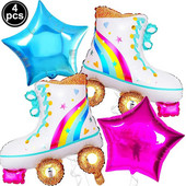 4 бр. Балони за декорация на парти от 80-те, Back to the Disco, Тема от 90-те, Rock 'N Roll, балон за рожден ден, Ролкови кънки