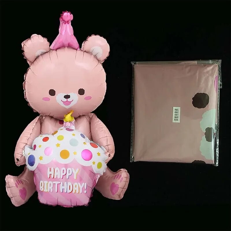 ins 4D Bear Foil Balloon Baby Birthday Photo Props Cartoon Алуминиево фолио Балони Happy Birthday Party Baloon Baby Shower Ballon