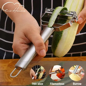 4 В 1 Белачка за плодове и зеленчуци Ренде за моркови от неръждаема стомана Кухненски джаджи с две глави Пъпеш Краставици Резачка за картофи Домашни инструменти