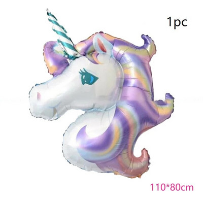 7 τμχ/παρτίδα Unicorn Balloon Rainbow Gradient 32 ιντσών Αριθμός 1 2 3 4 5 Παιδικό πάρτι γενεθλίων Baby Shower Decor Globos Helium Balloons