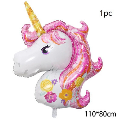 7 τμχ/παρτίδα Unicorn Balloon Rainbow Gradient 32 ιντσών Αριθμός 1 2 3 4 5 Παιδικό πάρτι γενεθλίων Baby Shower Decor Globos Helium Balloons