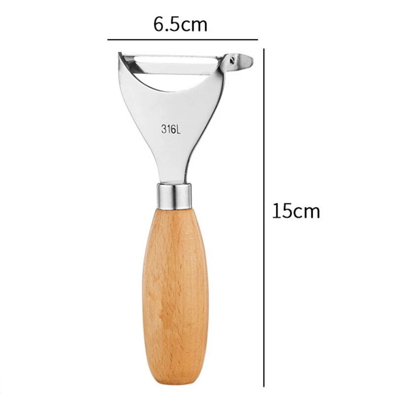 304 nerūdijančio plieno skustuvai su medine rankena Kukurūzų kuliavai Daugiafunkciai Daržovės Vaisiai Tarkavimo pjaustyklė Virtuvės priedas