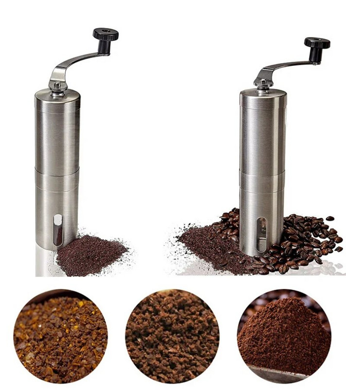 Manuaalne kohviveski Prantsuse reljeefpressimismasinale Roostevabast terasest kohviubade veski Kaasaskantav kohvimasin Moedor De Cafe