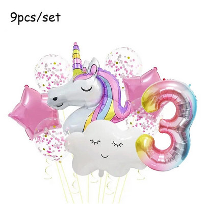 1 rinkinys vienaragio debesies balionas 32 colių numerio folijos balionai 1-ojo vaiko gimtadienio vakarėlio dekoravimui kūdikių dušo oro globos mergaitės balionas