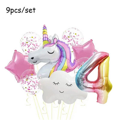 1 rinkinys vienaragio debesies balionas 32 colių numerio folijos balionai 1-ojo vaiko gimtadienio vakarėlio dekoravimui kūdikių dušo oro globos mergaitės balionas