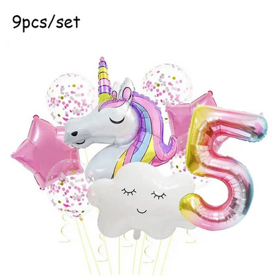 1 rinkinys vienaragio debesies balionas 32 colių numerio folijos balionai 1-ojo vaiko gimtadienio vakarėlio dekoravimui kūdikių dušo oro globos mergaitės balionas