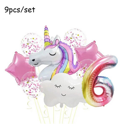 1 rinkinys vienaragio debesies balionas 32 colių numerio folijos balionai 1-ojo vaiko gimtadienio vakarėlio dekoravimui kūdikių dušo oro globos mergaitės balionas