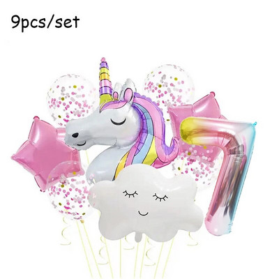 1 rinkinys vienaragio debesies balionas 32 colių numerio folijos balionai 1-ojo vaiko gimtadienio vakarėlio dekoravimui kūdikių dušo oro globos mergaitės balionas