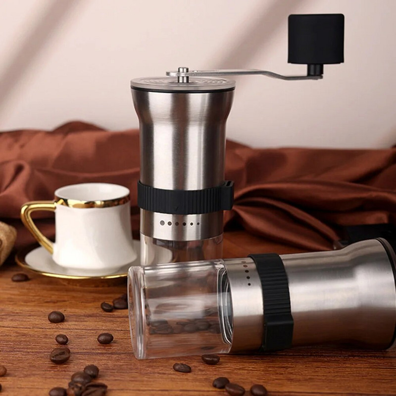 Virtuvinis kavos malūnėlis, ilgos rankenos kavos miltelių aparatas kelionėms