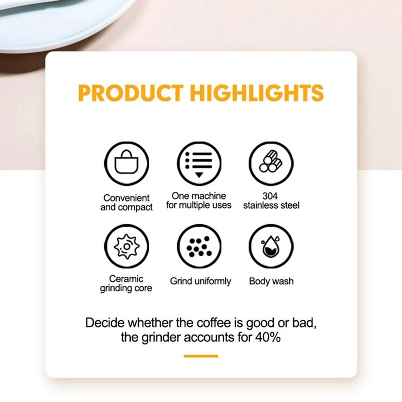 Ručni mlinac za kavu-Burr mlinac Ručni mlinac za kavu Prijenosni ručni mlinac za mljevenje kave u zrnu za kampiranje Putovanja