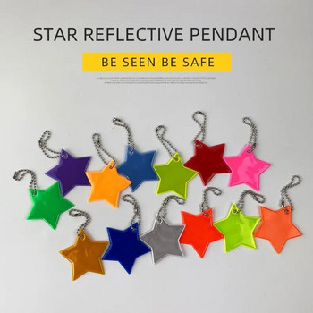 Цветна звезда Светлоотразителен ключодържател Чанта Висулка Аксесоари Рефлектор Ключодържатели За видима безопасност Нощен трафик Безопасност Рефлектор