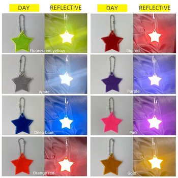 Цветна звезда Светлоотразителен ключодържател Чанта Висулка Аксесоари Рефлектор Ключодържатели За видима безопасност Нощен трафик Безопасност Рефлектор