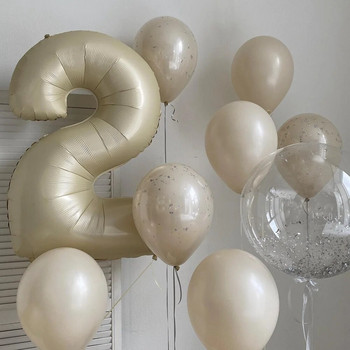 1 комплект 16 инча винтидж балони с писмо Честит рожден ден Ретро бежов комплект балони за кафе за деца, възрастни Декор за парти Честит рожден ден