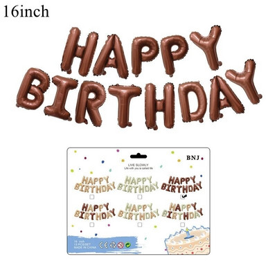 1 rinkinys 16 colių vintažiniai su gimtadienio laiškais balionai Retro smėlio spalvos kavos balionų rinkinys vaikams Suaugusiesiems Su gimtadienio vakarėlio dekoracija