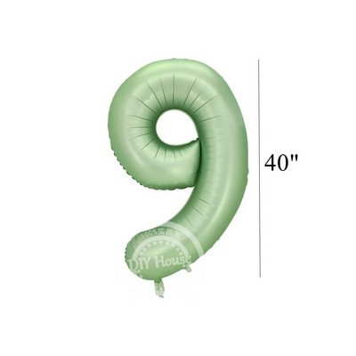 Balon vintage cu număr verde de 32/40 inch cu set de baloane verzi retro pentru decorațiuni pentru petrecerea de la mulți ani aprovizionare pentru baby shower