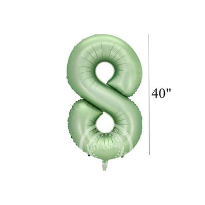 Balon vintage cu număr verde de 32/40 inch cu set de baloane verzi retro pentru decorațiuni pentru petrecerea de la mulți ani aprovizionare pentru baby shower