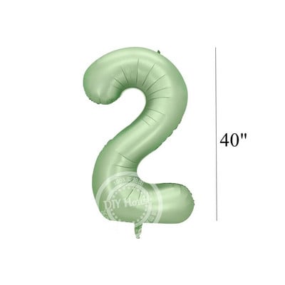 Balon vintage cu număr verde de 32/40 inch cu set de baloane verzi retro pentru decorațiuni pentru petrecerea de la mulți ani aprovizionare pentru baby shower