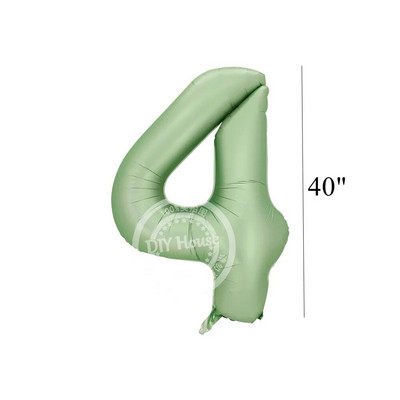 Balon vintage cu număr verde de 32/40 inch cu set de baloane verzi retro pentru decorațiuni pentru petrecerea de la mulți ani aprovizionare pentru baby shower